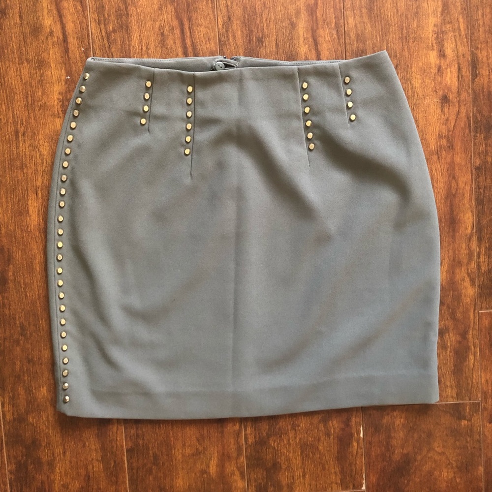 Olive green mini skirt